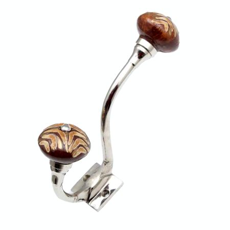 Cherry Wave Etched Ceramic Silver Iron Hook